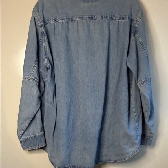 Avirex Beige 100% Cotton Denim Shirt , Some Wear on Inside Sleeves, - Picture 7 of 7